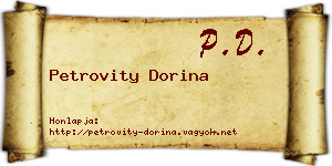 Petrovity Dorina névjegykártya